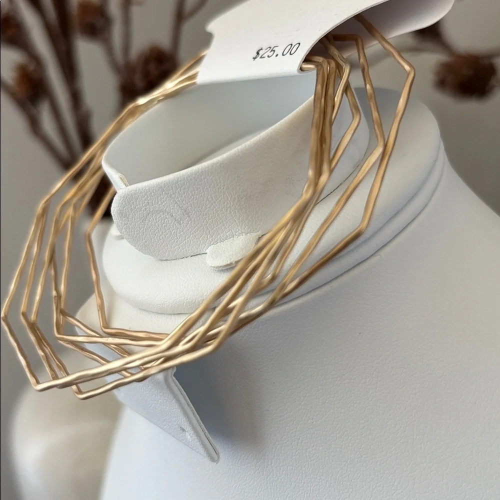 Laura Ford Goldtone Geometrix shape 7 bangles